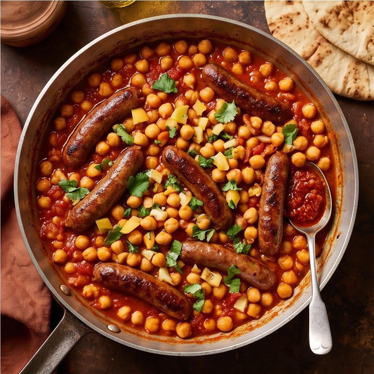 Merguez-Style Wors with Chickpeas
