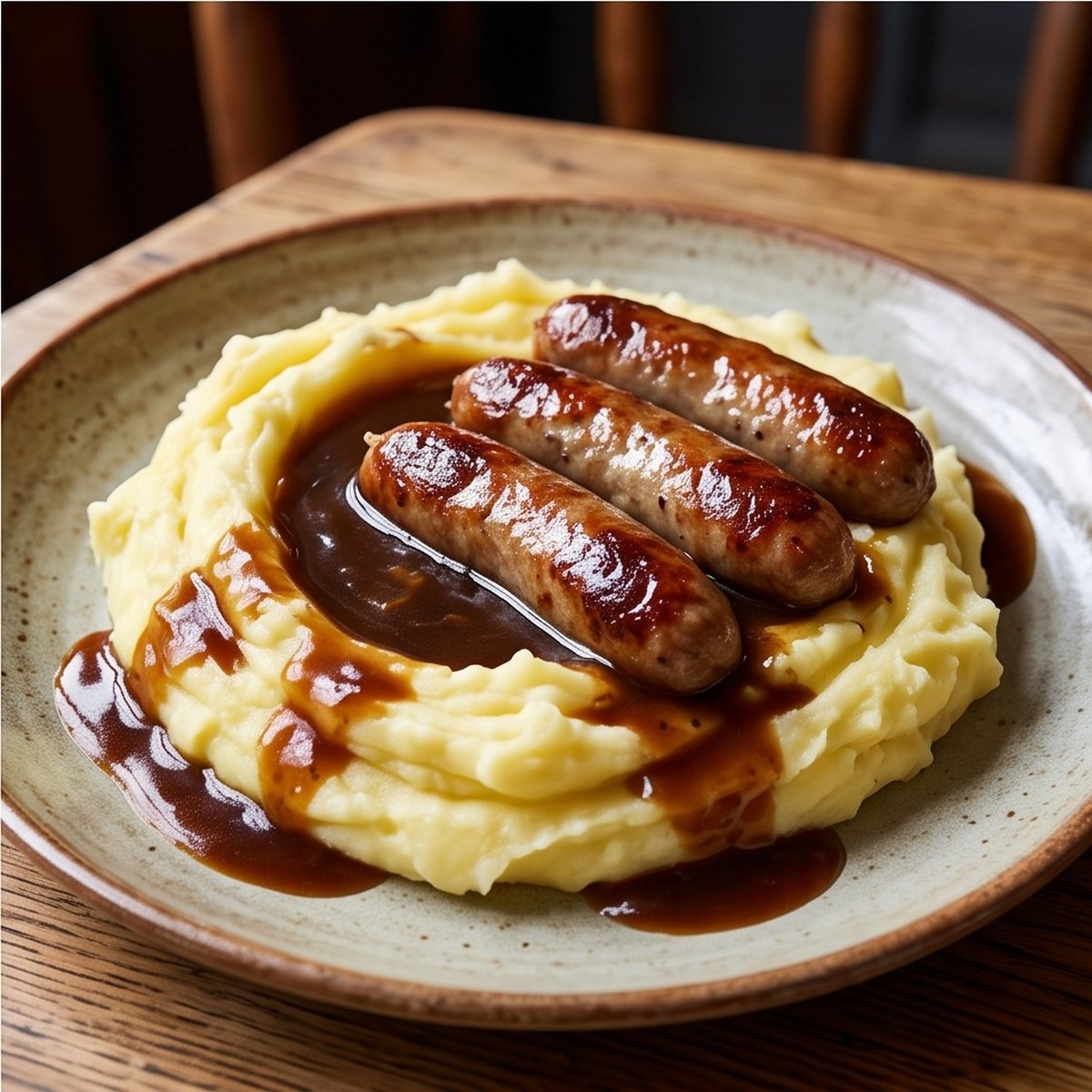 Bangers, Onion Gravy & Mash