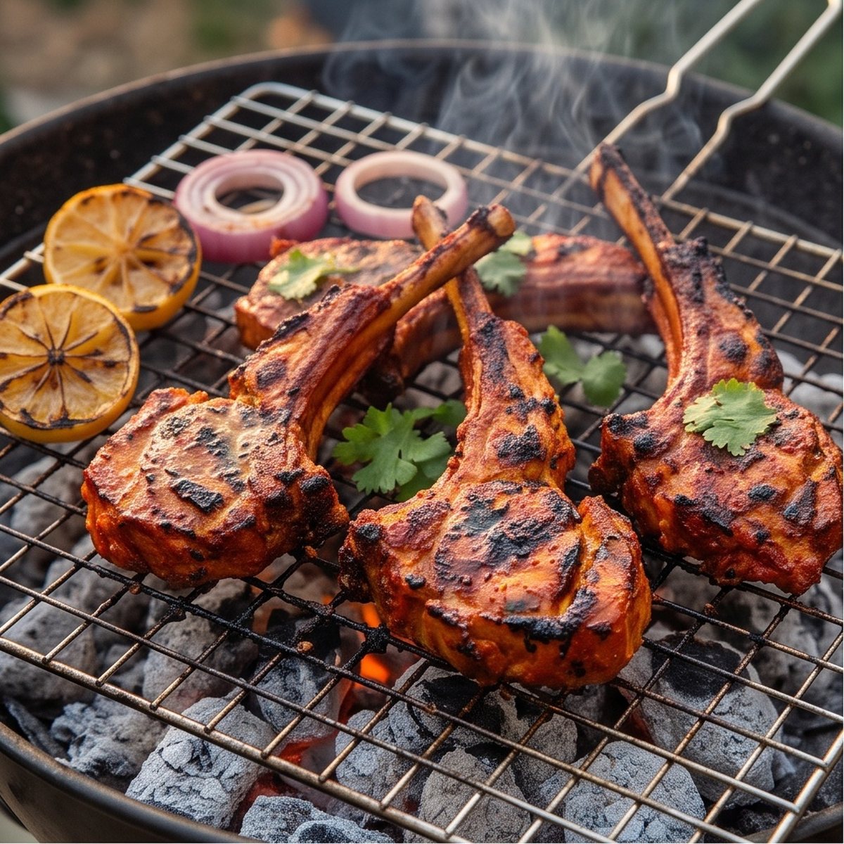 Tandoori Chops on the Coals
